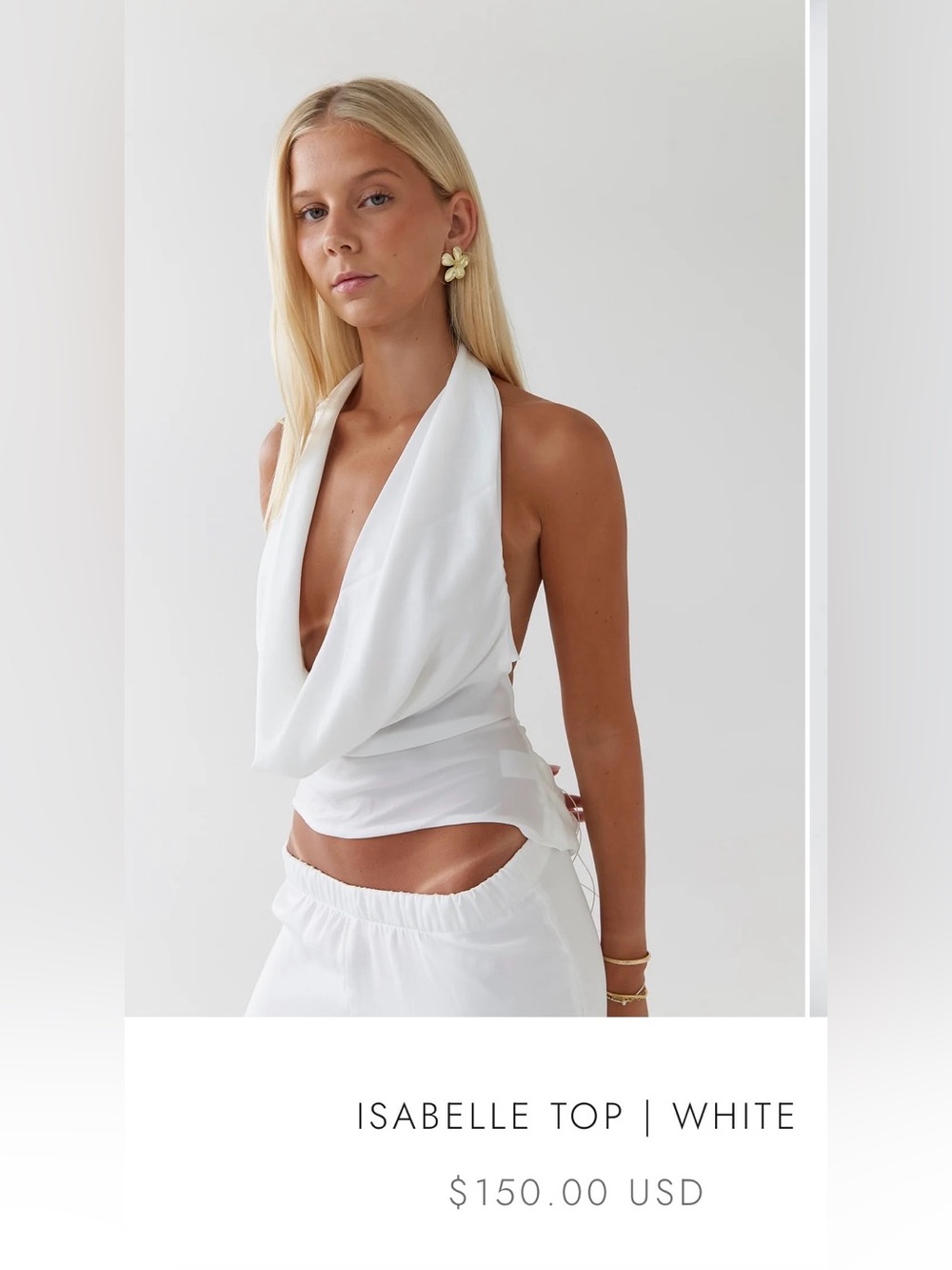 Hntr the label Isabelle top white size small